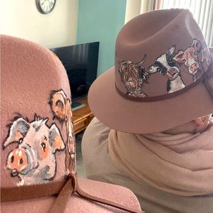 Custom painted fedora hat